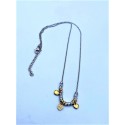 Collana cloris in argento con ciondoli cuore tubicini martellati e nodini