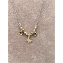Collana cloris in argento con ciondoli farfalla quadrifogli tubicini martellati e nodini