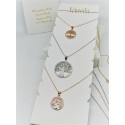 Collana pendente albero della vita argento rodiato rosa