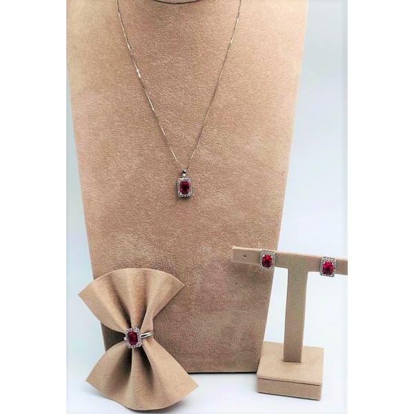 Parure argento collezione Dubai rossa