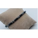 Bracciale acciaio con elementi color grigio