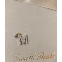 Ciondolo lettera M oro bianco zirconato