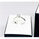 Solitario oro bianco e zircone a 6 griffe