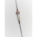 Bracciale bimbo con targhetta incisa laser oro bianco maglie ovali
