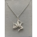 Ciondolo Trinacria oro bianco