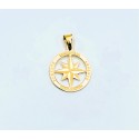 Ciondolo Rosa Dei Venti Oro giallo Incisa A Laser Cornice tonda
