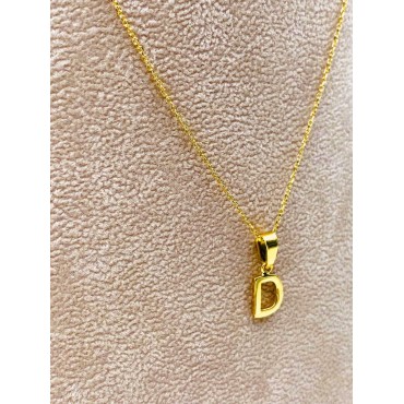 Collana lettera D oro giallo