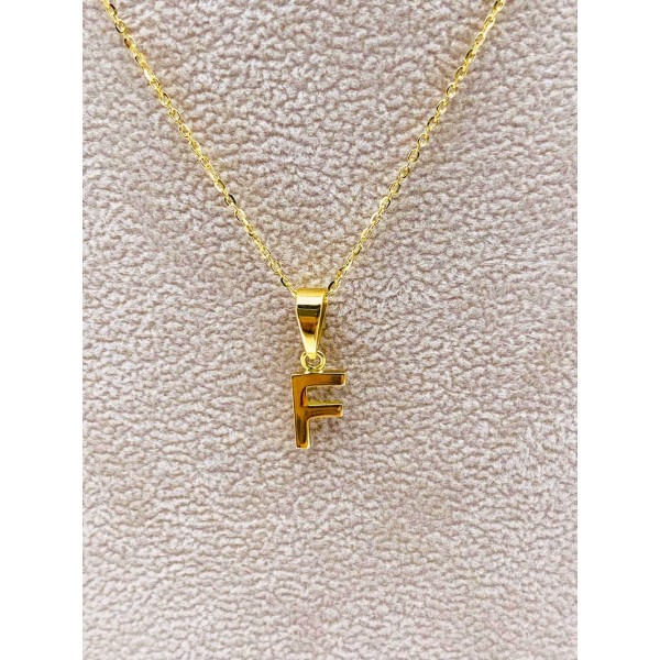 Collana lettera F oro giallo