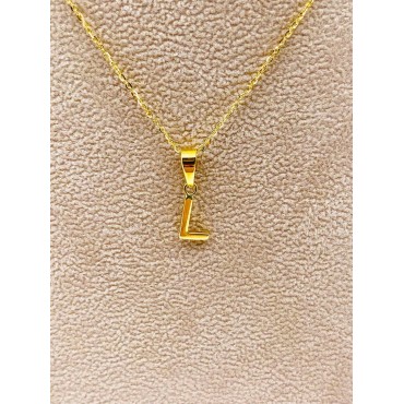 Collana lettera L oro giallo