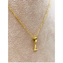 Collana lettera L oro giallo