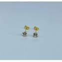 Orecchini punto luce oro giallo 750 e zirconi 5mm