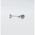 Orecchini punto luce cipollina oro bianco 750 e zirconi 4,5mm