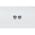 Orecchini punto luce cipollina oro bianco 750 e zirconi 4,5mm