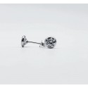 Orecchini punto luce cipollina oro bianco 750 e zirconi 6,5m