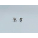 Orecchini punto luce oro bianco 750 e zirconi 3,5mm