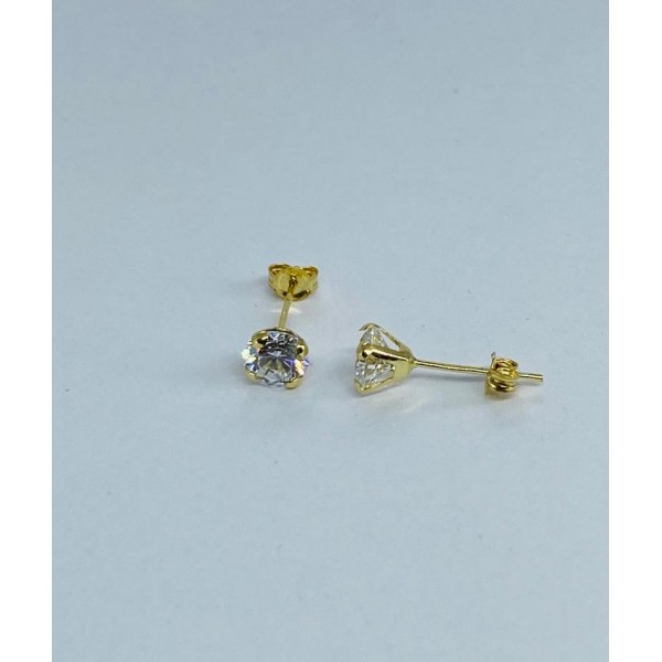 Orecchini Punto Luce Oro giallo 750 e Zirconi 4,25mm