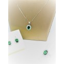 Orecchini oro bianco con pietra verde