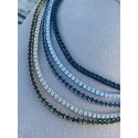 Collana tennis bronzo colore argento con zirconia nere