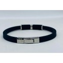 Bracciale Caucciù con Inserto Acciaio in parte gommato e zircone