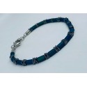 Bracciale acciaio e ceramica pepite esagonali