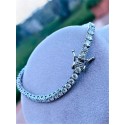 Bracciale tennis in bronzo colore argento e zirconia 3mm