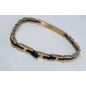 Bracciale in acciaio rosa esterno e ceramica nera 