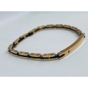 Bracciale in acciaio rosa esterno e ceramica nera 