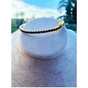 Bracciale tennis in bronzo colore dorato e zirconia nere 3mm