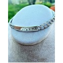 Parure bracciale e collana groumette in bronzo colore argento e zirconia