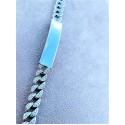 Bracciale groumette in bronzo colore argento e pave' di zirconia