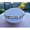Bracciale groumette in bronzo colore argento e pave' di zirconia