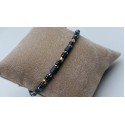 Bracciale acciaio con elementi sfaccettati 3 colori nero