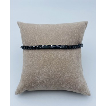 Bracciale acciaio tennis con centrale bicolore