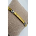 Bracciale acciaio maglie bicolore acciaio e dorato