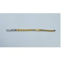 Bracciale acciaio maglie bicolore acciaio e dorato