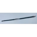 bracciale acciaio e ceramica verde e nera targhetta centrale con strass bianchi