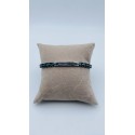 bracciale acciaio e ceramica verde e nera targhetta centrale con strass bianchi