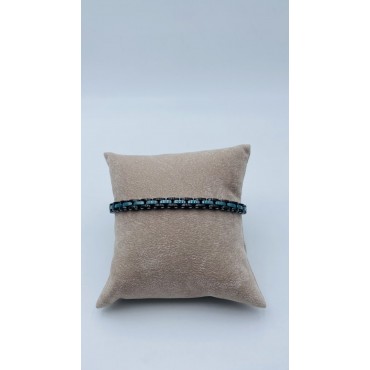 bracciale acciaio e ceramica verde e nera