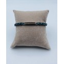 bracciale acciaio e ceramica verde e nera targhetta centrale con strass neri su acciaio rosa