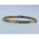 bracciale acciaio dorato maglie alternate con elementi color acciaio