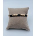 bracciale acciaio rosa e nero con strass bianchi