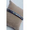 bracciale acciaio dorato e ceramica blu