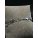 Bracciale Cuori di Luce in Acciaio con Doppia Catenella con Cuori e Punti Luce