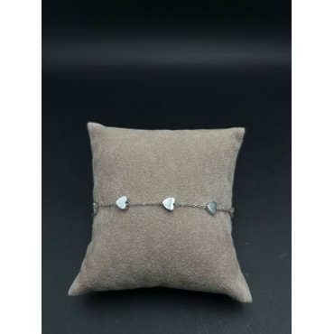 Bracciale Sweet Heart catenella in acciaio con elementi Cuori