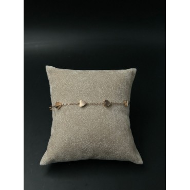 Bracciale Sweet Heart catenella in acciaio rosato con elementi Cuori