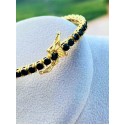 Collana tennis bronzo colore oro con zirconia nere