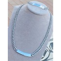 Parure bracciale e collana groumette in bronzo colore argento e zirconia