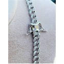 Parure bracciale e collana groumette in bronzo colore argento e zirconia