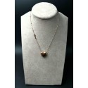 Collana Love Secret in acciaio rosato doppia catenella con cuore, chiave e punto luce