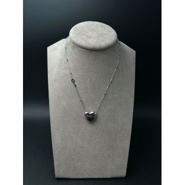 Collana Love Secret in acciaio doppia catenella con cuore, chiave e punto luce